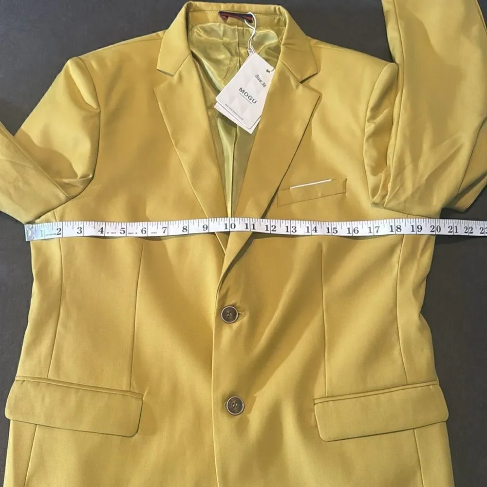 Mogu Men’s Suit Jacket Blazer Slim Fit Two Button Notched Lapel Size 36 NWT